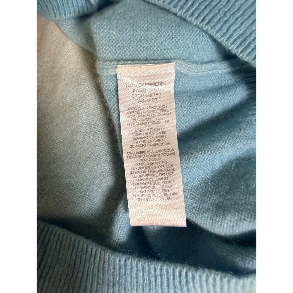 0266 Crush Cashmere 100% Cashmere Ombre Crewneck Sweater Size 3 Large Teal Blue - Picture 5 of 6